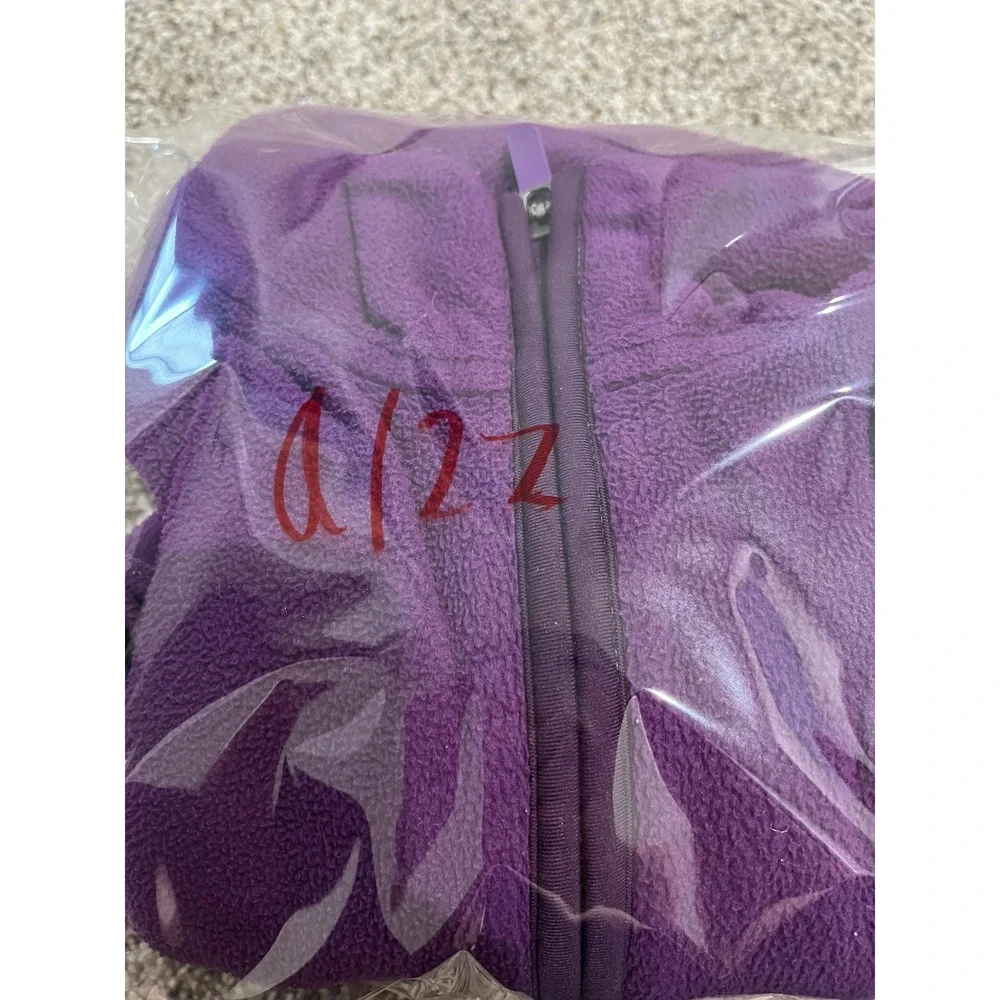 Lands End Womens XL Full Zip Fleece Jacket Purple Mock Neck Soft Warm Coat - Picture 8 of 8